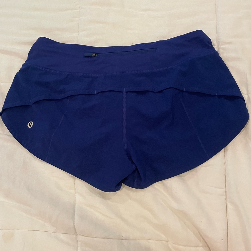 LULU LEMON SPEED UP SHORTS BLUE